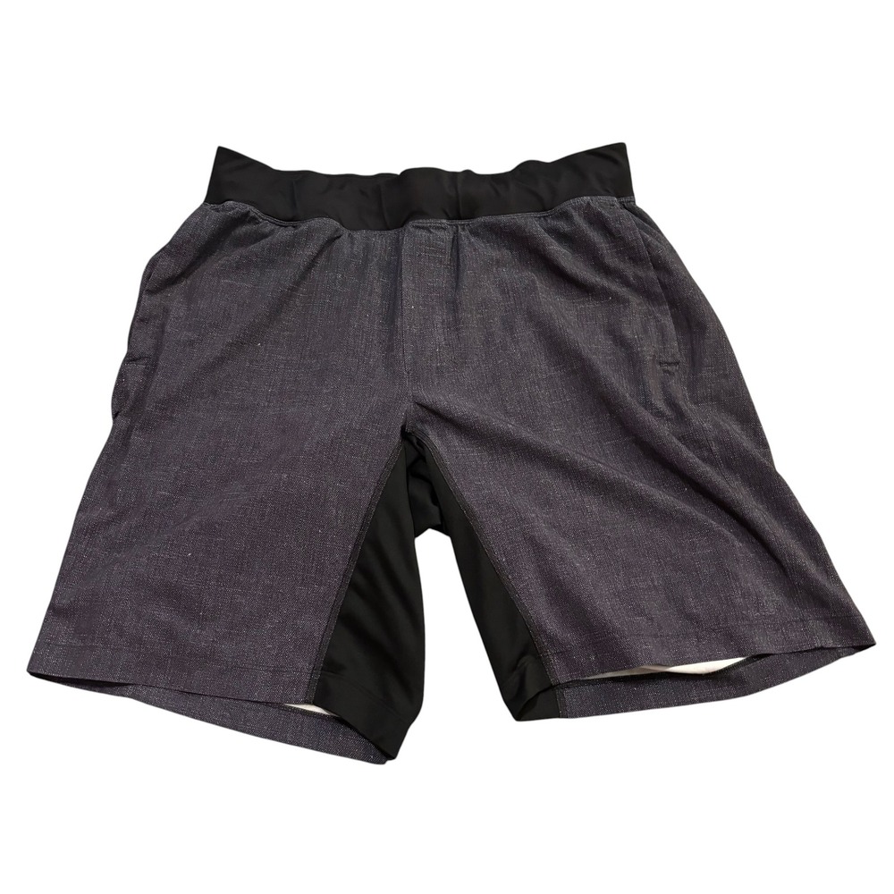 Lululemon Mens Grey THE Athletic Training Shorts Zipper Pocket Size L 10 in
